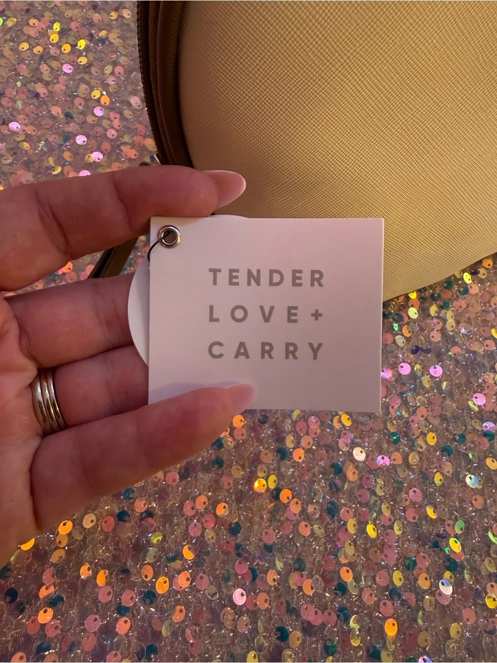 NWT Tender Love + Carry Toiletry/ Cosmetic Bag in Cream/Chocolate Color